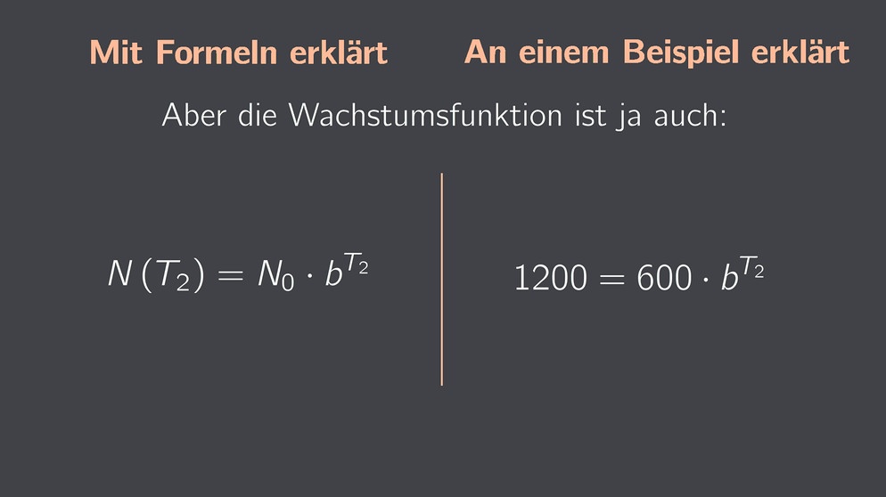 Verdopplungszeit ausrechnen Schritt für Schritt. | Bild: BR