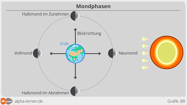 Grafik der Mondphasen | Bild: BR