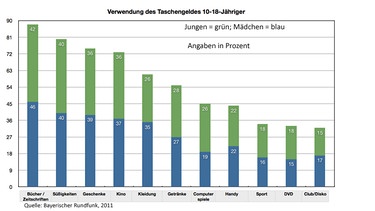 Vewendung des Taschengelds 10 - 16-Jähriger | Bild: BR