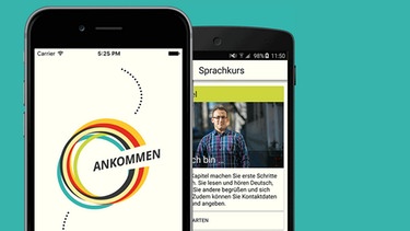 Ankommen-App auf Smartphone-Bildschirmen | Bild: BR