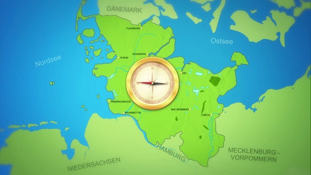 Grafik: Bundesland zwischen Ostsee und Nordsee | Bild: Planet Schule