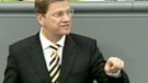 Guido Westerwelle schließt seine Rede gekonnt ab | Bild: BR