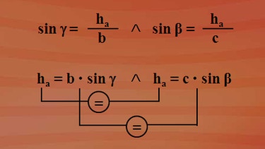 Eine Beziehung zwischen Seiten und Winkeln: b mal Sinus Gamma ist gleich c mal Sinus Beta | Bild: BR