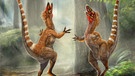 Dinosaurier Sinosauropteryx | Bild: picture-alliance/dpa/Zeichnung: Chuang Zhao und Lida Xing