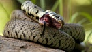 Gehört zu den Schlangen in Deutschland: Ringelnatter. Sieben Schlangenarten gibt es in Deutschland. Wir zeigen euch, wie sie aussehen - und verraten, ob sie giftig sind. | Bild: picture alliance/blickwinkel
