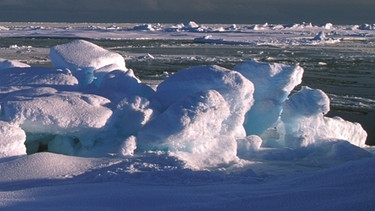 Eis und Schnee in der Arktis, aufgenommen auf Spitzbergen. Das "Ewige Eis" unserer Polkappen schmilzt: Am Nord- und Südpol macht sich der Klimawandel besonders bemerkbar. Könnten Arktis und Antarktis im Sommer bald eisfrei sein und was sind die Folgen, wenn große Mengen an Eis schmelzen? | Bild: picture-alliance/dpa