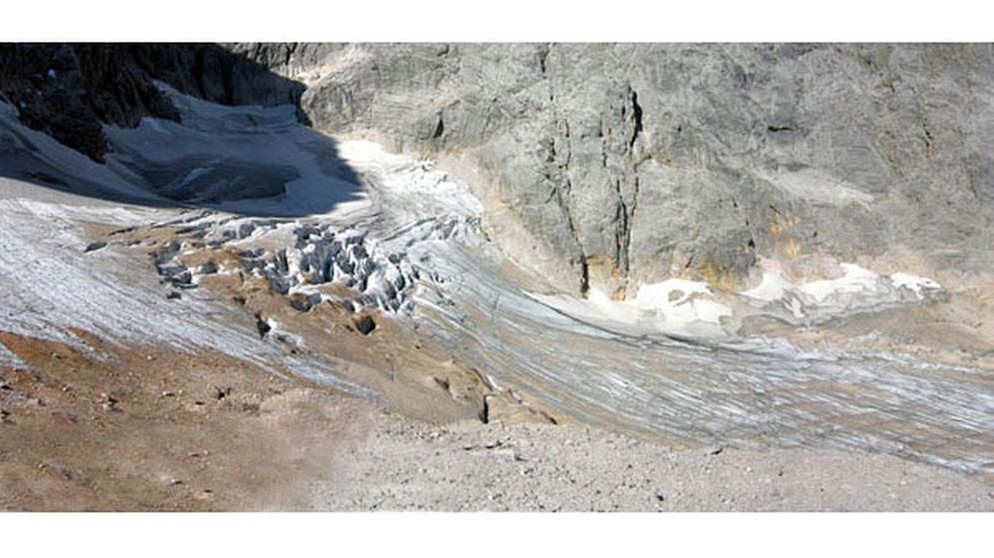 Blick auf den Gletscher Höllentalferner im Jahr 2006. | Bild: www.bayerische-gletscher.de