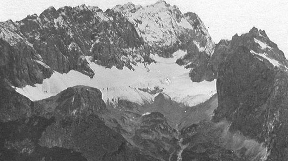 Blick auf den Gletscher Höllentalferner im Jahr 1927. | Bild: www.bayerische-gletscher.de