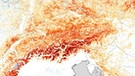 Abweichung der Schneebedeckung in Europa im Winter 2015/16 (bis einschließlich Januar) vom langjährigen Mittel (2000 bis 2015), ermittelt anhand von Satellitendaten durch das Deutsche Zentrum für Luft- und Raumfahrt DLR | Bild: DLR