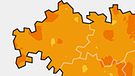 Grafik: Jahresdurchschnittstemperatur in Bayern im Jahr 2017 im Vergleich zum langjährigen Mittel von 1961-1990.  | Bild: BR, Quelle: DWD