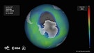 Das Ozonloch, das im antarktischen Winter 2020 von März bis September besonders groß war, hat sich diesmal auch bis in den Sommer am Südpol gehalten: Noch Anfang Dezember 2020 war es riesig. | Bild: DLR