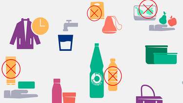 15 einfache Tipps, wie ihr im Alltag viel Plastikmüll vermeiden könnt. Beim Einkauf fängt alles an. | Bild: BR