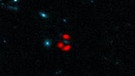 ALMA-Bilder von fernen Starburstgalaxien mit Gravitationslinseneffekt  | Bild: ALMA (ESO/NRAO/NAOJ), J. Vieira et al.