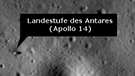 Fotos vom Landeplatz der Mondmission Apollo 14 mit sichtbarer Landestufe, Fußspuren und wissenschaftlichem Gerät, aufgenommen vom LRO. Waren die Astronauten wirklich auf dem Mond? War es nicht nur alles eine große Täuschung? Die Mondsonde LRO fotografierte die Landeplätze - seht selbst! | Bild: NASA