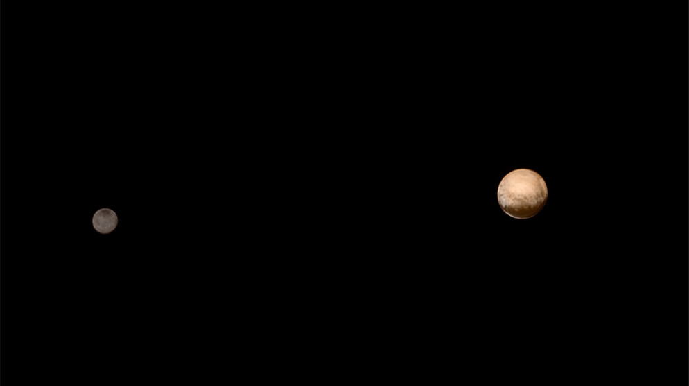 Pluto und Charon, aufgenommen am  8. Juli 2015 | Bild: NASA-JHUAPL-SWRI