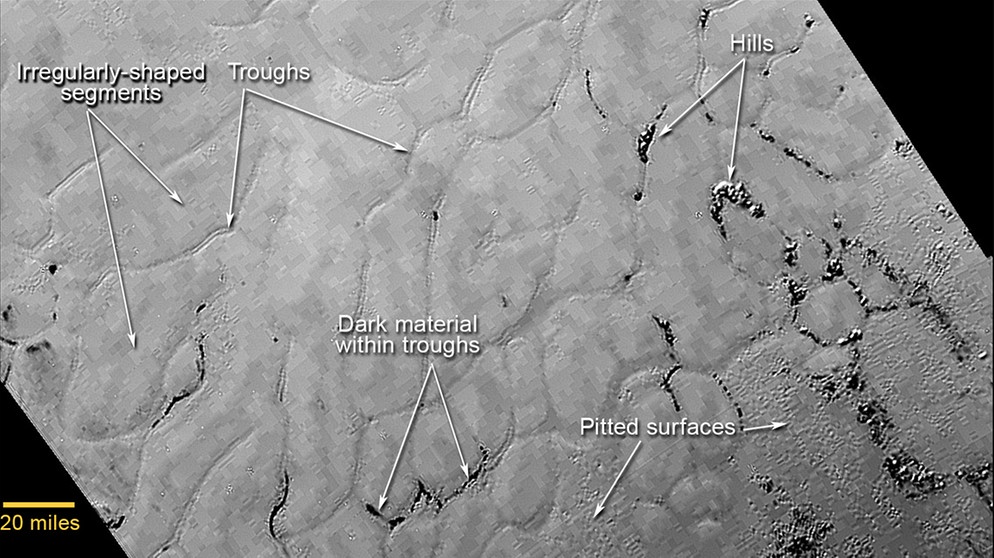 Plutos gefrorene Ebene, 14.07.2015 | Bild: NASA/JHUAPL/SWRI