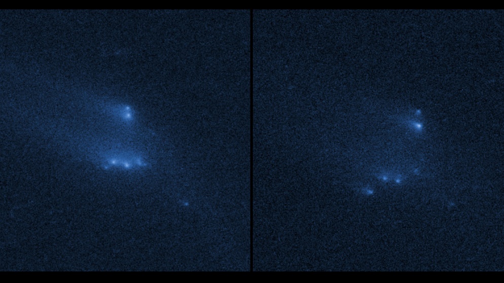 Asteroid bricht auseinander, Hubble-Aufnahme (2) | Bild: NASA, ESA, D. Jewitt (UCLA)