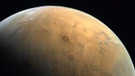 Das ist das erste Bild, dass die Mars-Sonde Hope der Vereinigten Arabischen Emirate vom Mars gemacht hat. | Bild: picture alliance/Newscom/UAE SPACE AGENCY