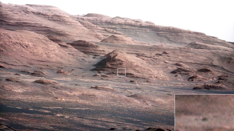 Der Mount Sharp auf dem Mars in einer Aufnahme des NASA-Rovers Curiosity | Bild: NASA