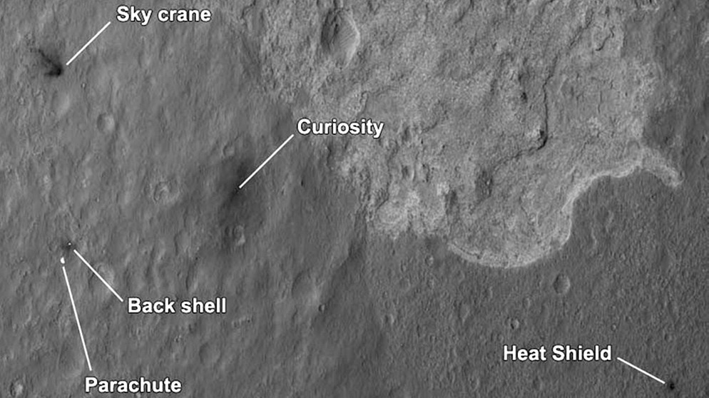 Landestelle von Curiosity, dem Mars-Rover der NASA | Bild: NASA/AP/dapd