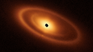 In der Staubscheibe um den Stern Fomalhaut zeigten sich in dieser Aufnahme des James Webb-Weltraumteleskops mehrere Ringe und auffällige Strukturen, die von mehreren Exoplaneten gebildet sein könnten.  | Bild: NASA, ESA, CSA, A. Gáspár (University of Arizona). Bildberechnung: A. Pagan (STScI)