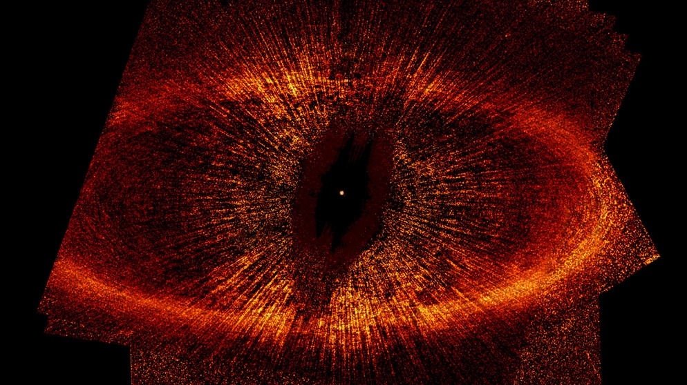 Um den Stern Fomalhaut aus dem Sternbild Südlicher Fisch gibt es eine sehr große Scheibe aus Trümmern und Staub, wie die Aufnahme des Hubble-Weltraumteleskops 2004 zeigte. | Bild: NASA, ESA, P. Kalas und J. Graham (University of California, Berkeley) und M. Clampin (NASA/GSFC)