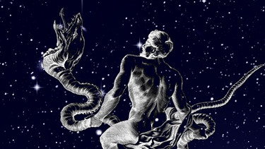 symbolische Darstellung des Sternilds Schlangenträger (Ophiuchus, früher auch: Serpentarius) | Bild: NASA/U.S. Naval Observatory's Library, colourbox.com