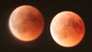 Gedoppelter Blutmond während der totalen Mondfinsternis am 27. Juli 2018 über Mindelheim von Alois Schmid | Bild: Alois Schmid