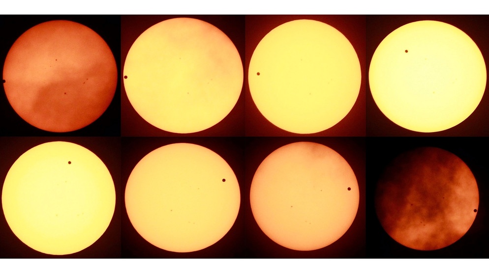 Kollage der gesamten Venuspassage, aufgenommen in Südkorea | Bild: picture-alliance/dpa